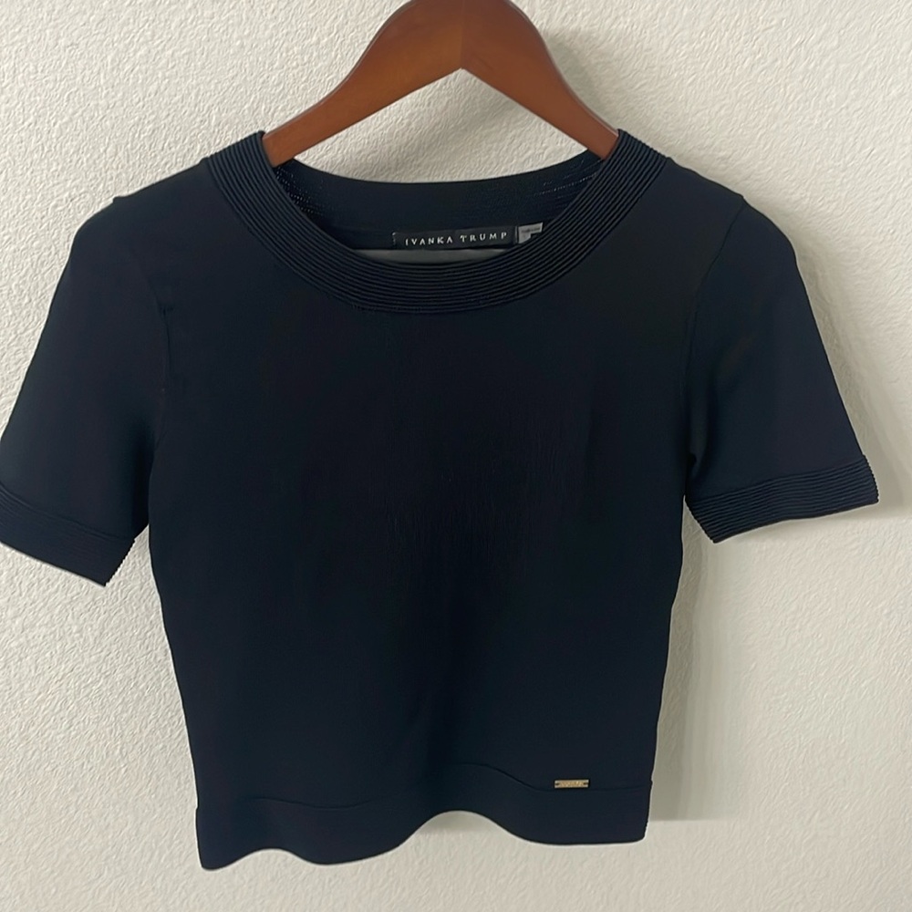Ivanka Trump short sleeve black sweater size small